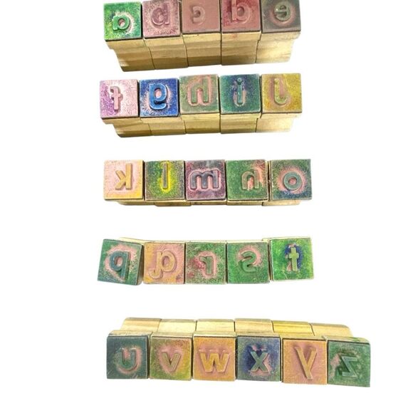 Alphabet Letters Lower Case Wood Rubber Stamp Set - Picture 3 of 7